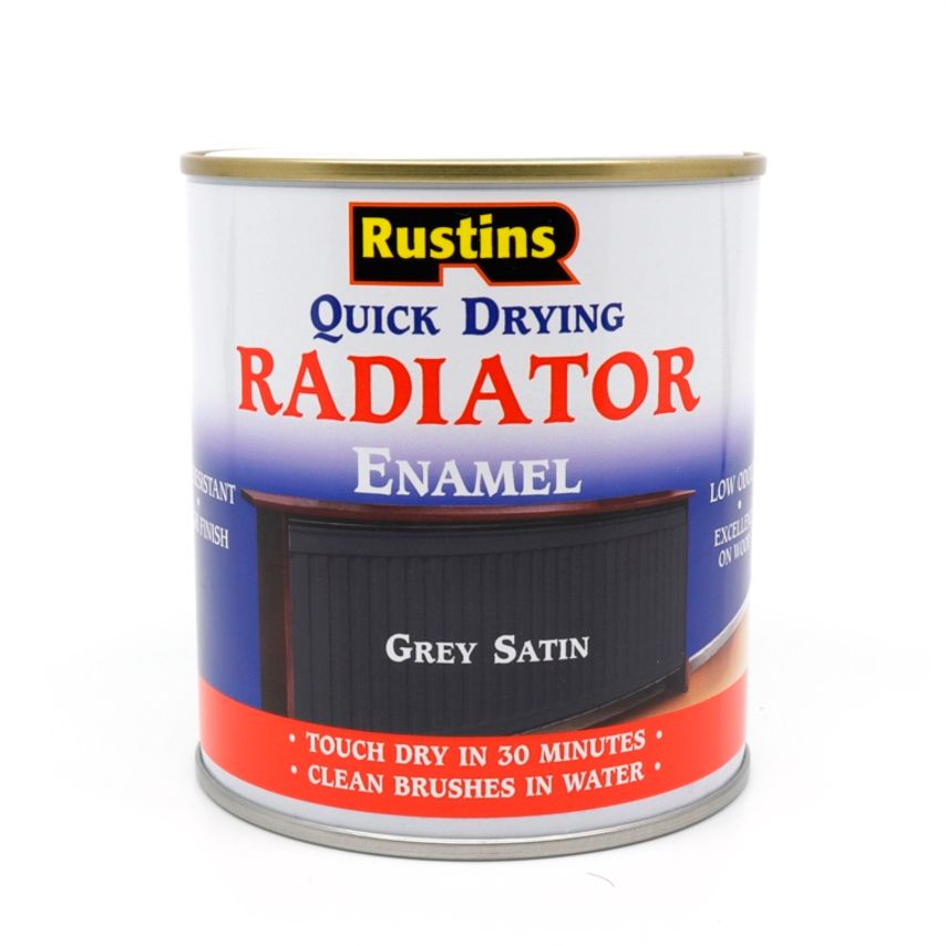 Quick Dry Radiator Paint Grey Satin 500ml