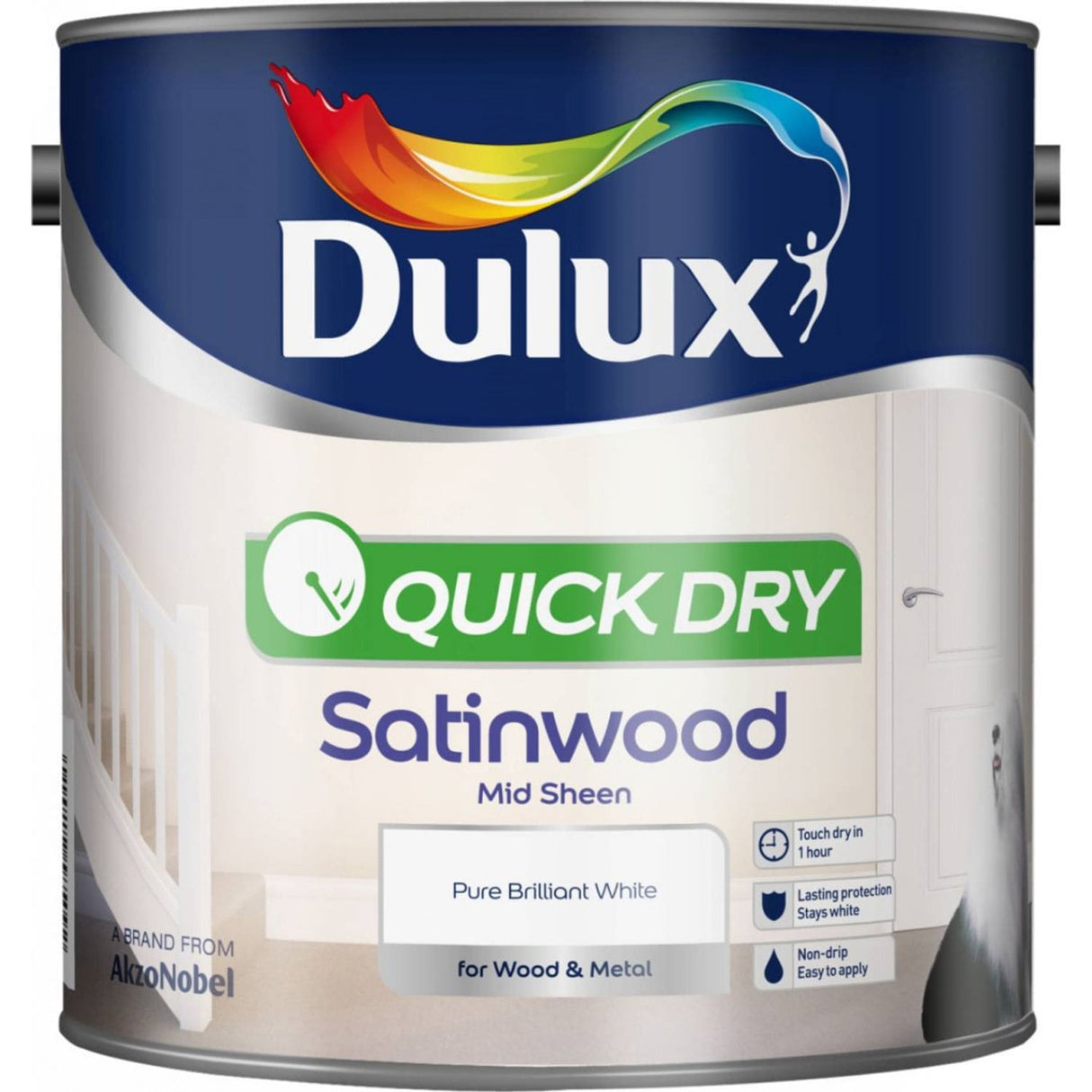 Quick Dry Satinwood 2.5 Litre Pure Brilliant White
