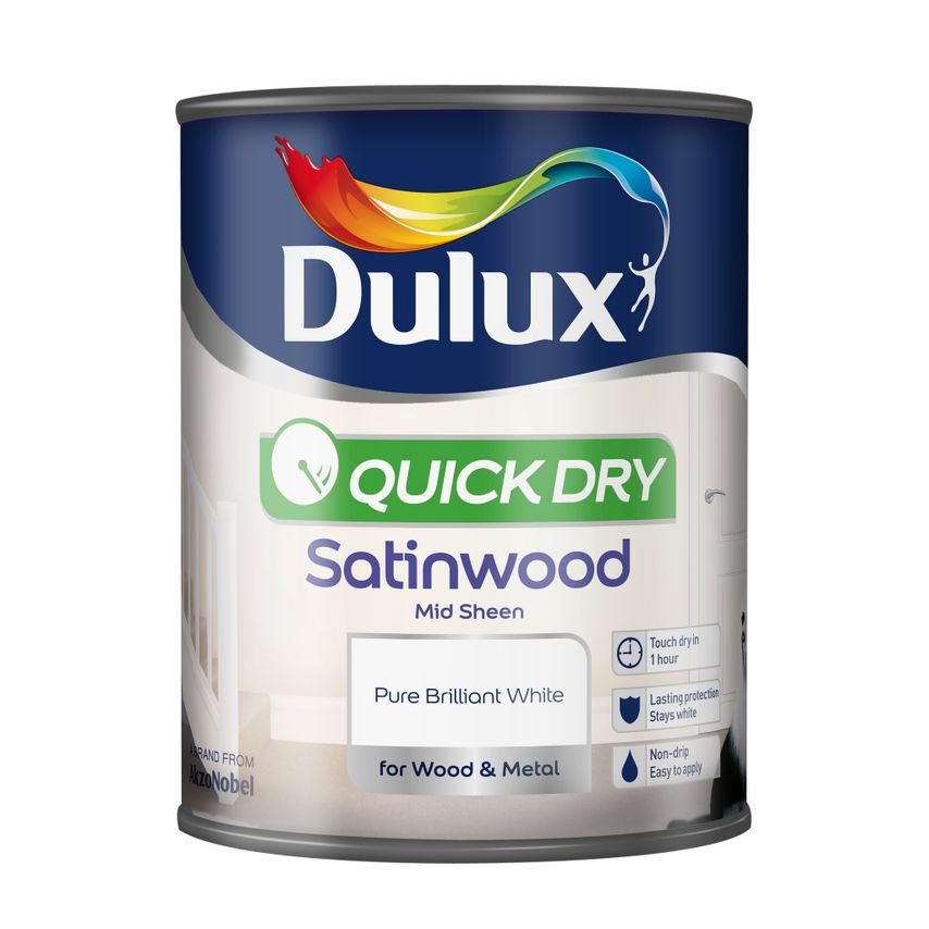 Quick Dry Satinwood 750ml Pure Brilliant White