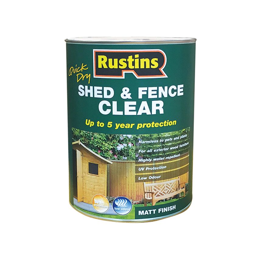 Quick Dry Shed and Fence Clear Protector 5 litre RUSECWP5L