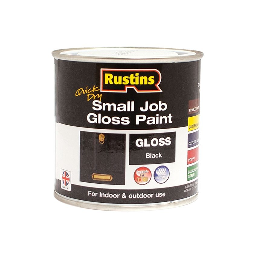 Quick Dry Small Job Gloss Paint Black 250ml RUSSJPBKQD