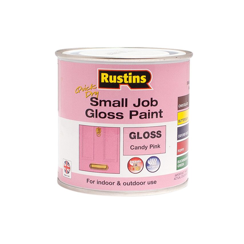 Quick Dry Small Job Gloss Paint Candy Pink 250ml RUSSJCPQD