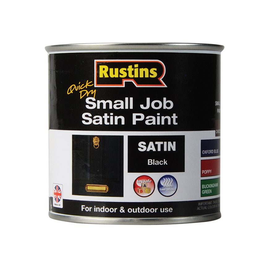 Quick Dry Small Job Satin Paint Black 250ml RUSSJPSBKQD