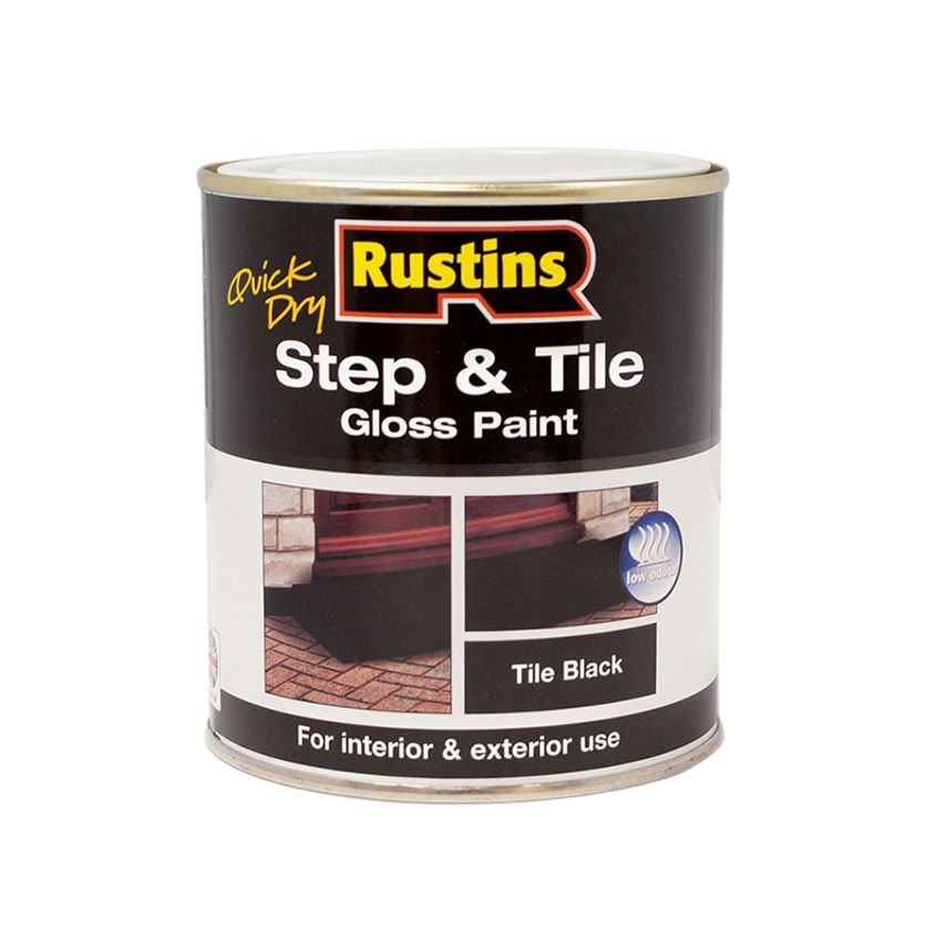 Quick Dry Step & Tile Paint Gloss Black 500ml RUSSTPBK500Q
