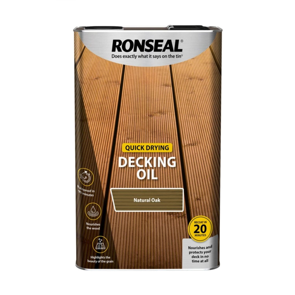 Quick Drying Decking Oil 5 Litre Natural Oak