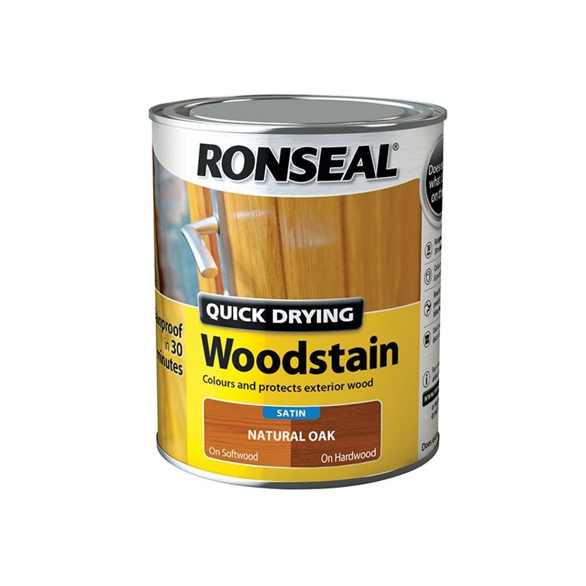 Quick Drying Wood Stain Satin Natural Oak 750ml