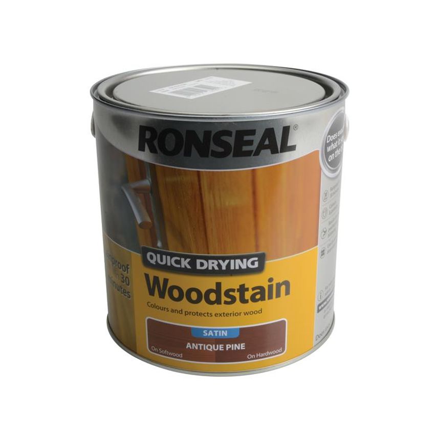 Quick Drying Woodstain Satin Antique Pine 2.5 litre RSLQDWSAP25L