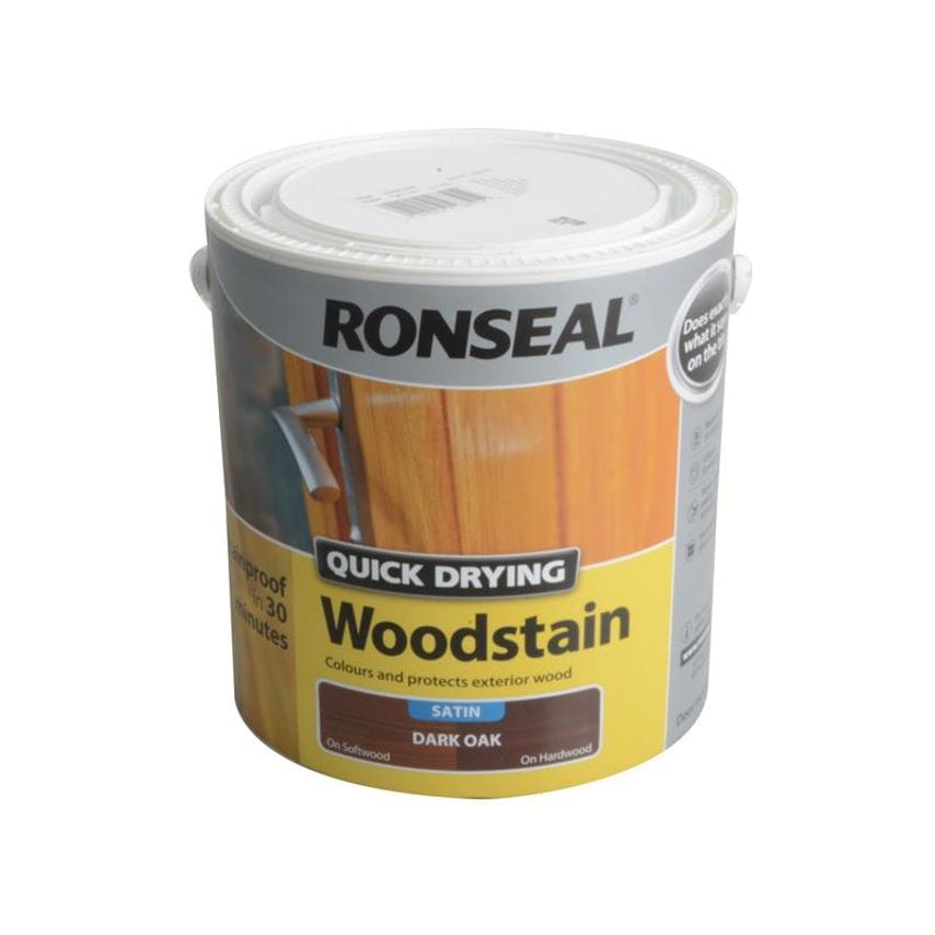 Quick Drying Woodstain Satin Dark Oak 2.5 litre RSLQDWSDO25L