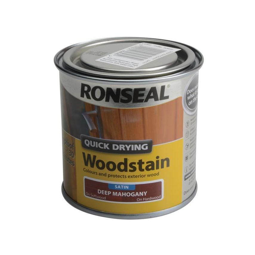 Quick Drying Woodstain Satin Deep Mahogany 250ml RSLQDWSDM250