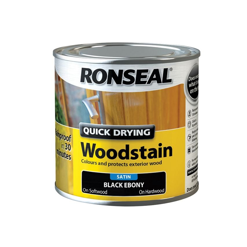 Quick Drying Woodstain Satin Ebony 250ml RSLQDWSE250