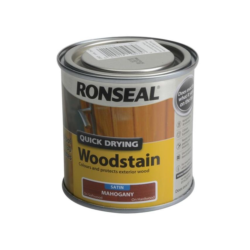 Quick Drying Woodstain Satin Mahogany 250ml RSLQDWSM250