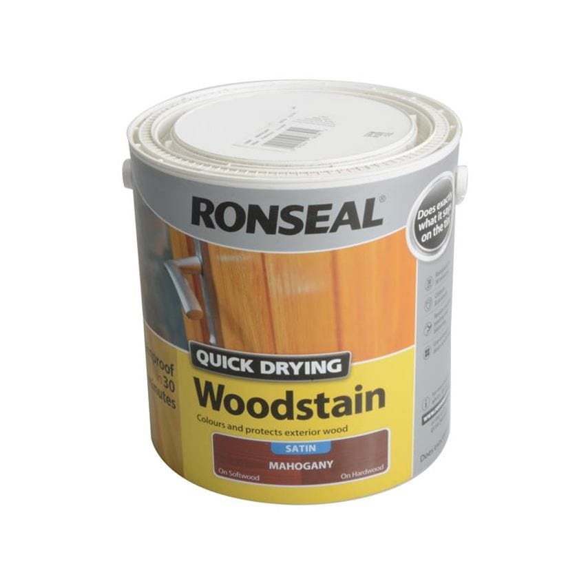 Quick Drying Woodstain Satin Mahogany 2.5 litre RSLQDWSM25L