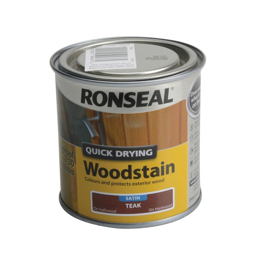 Quick Drying Woodstain Satin Teak 250ml RSLQDWST250