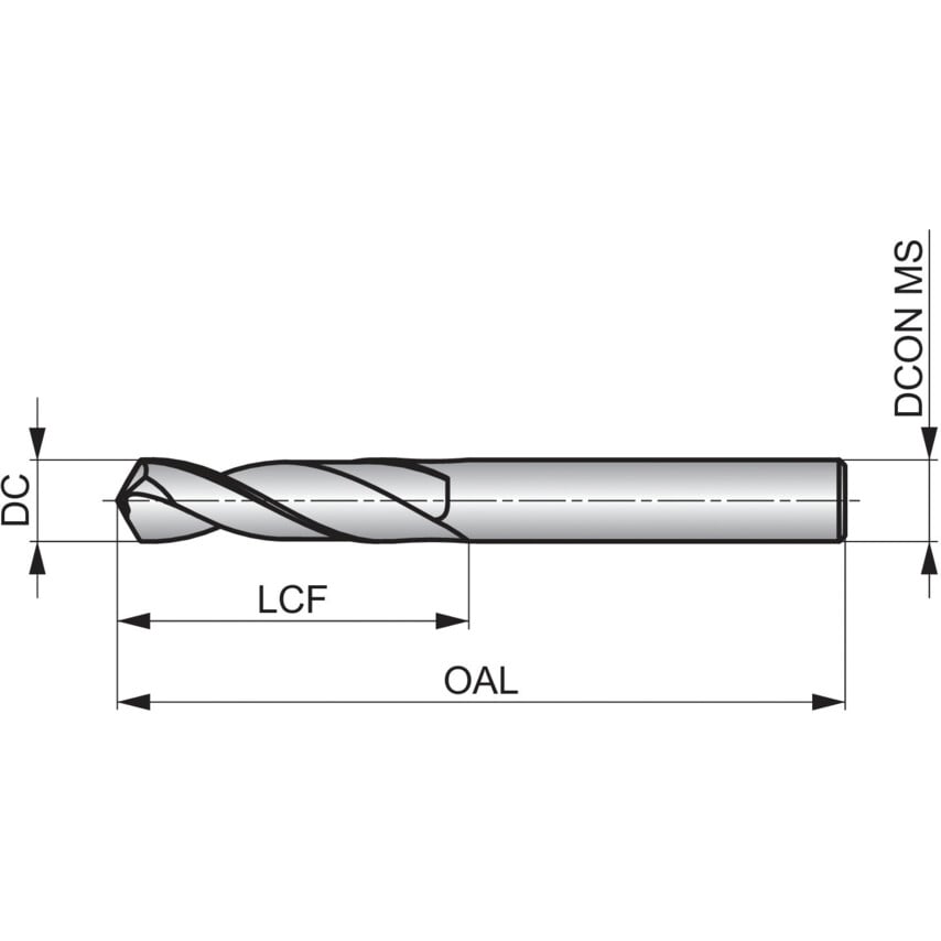 R023 5.10 mm Carbide Tin Tip Stub Drill DIN6539