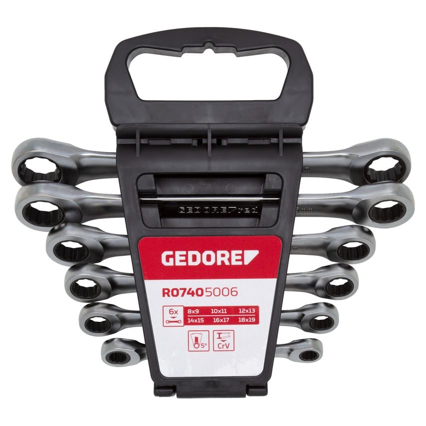 R07405006 Double Box Ratchet Wrench Set, 6 Pieces