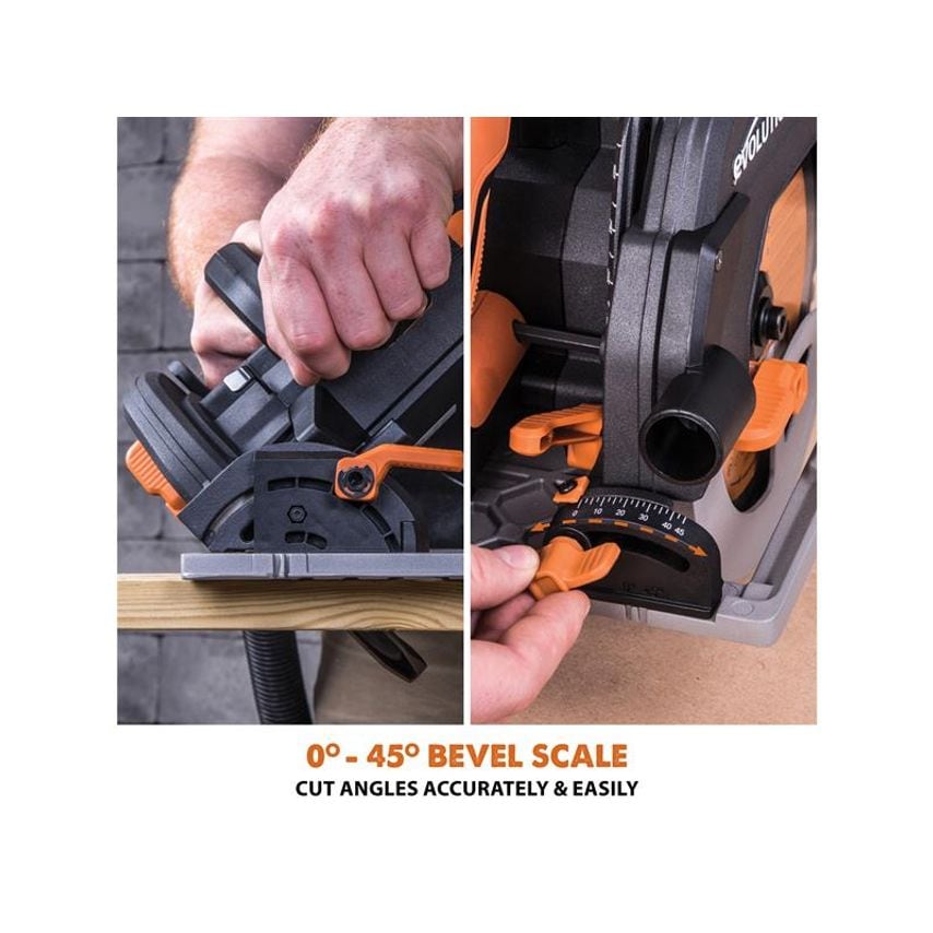 R185CCSX Circular Track Saw Kit 185mm 1600W 110V EVL185CCSXLP