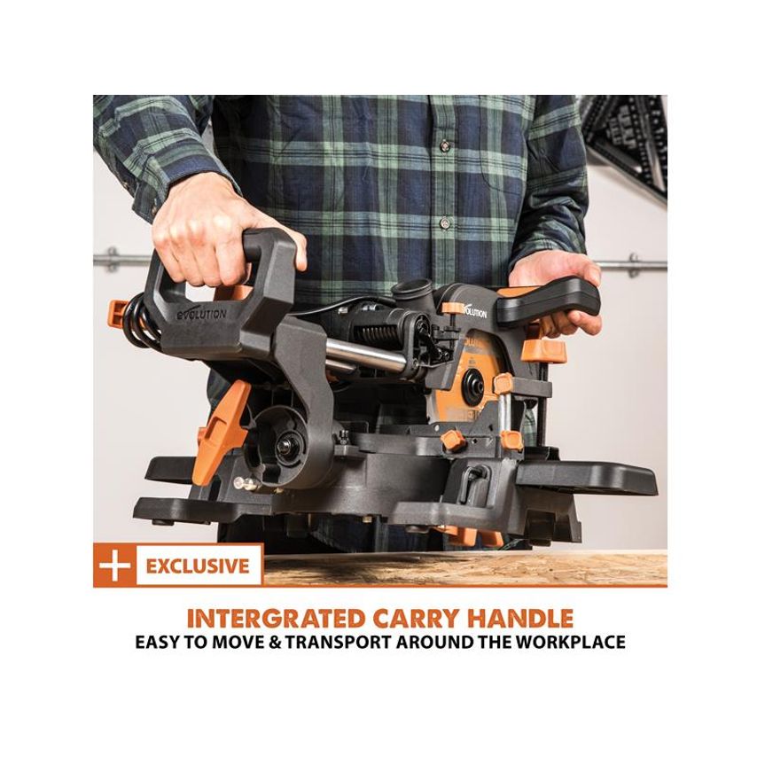 R185SMS+ 185mm Multi-Material Sliding Mitre Saw 1200W 240V EVLR185SMSP