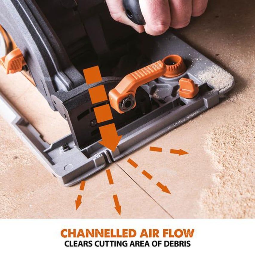 R185mlSX+ 185mm Multi-material Track Compatible Circular Saw 110V