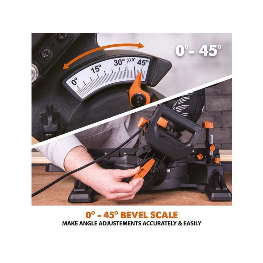 R210SMS-300+ Pro Multi-Material Sliding Mitre Saw 210mm 1500W 110V EVLR210S300L