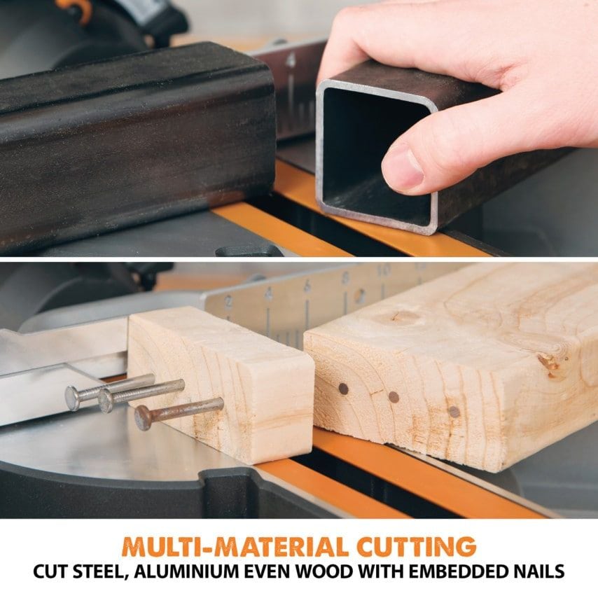 R210SMS+ 210MM Multi Purpose Single Bevel Sliding Compound Mitre Saw 110V