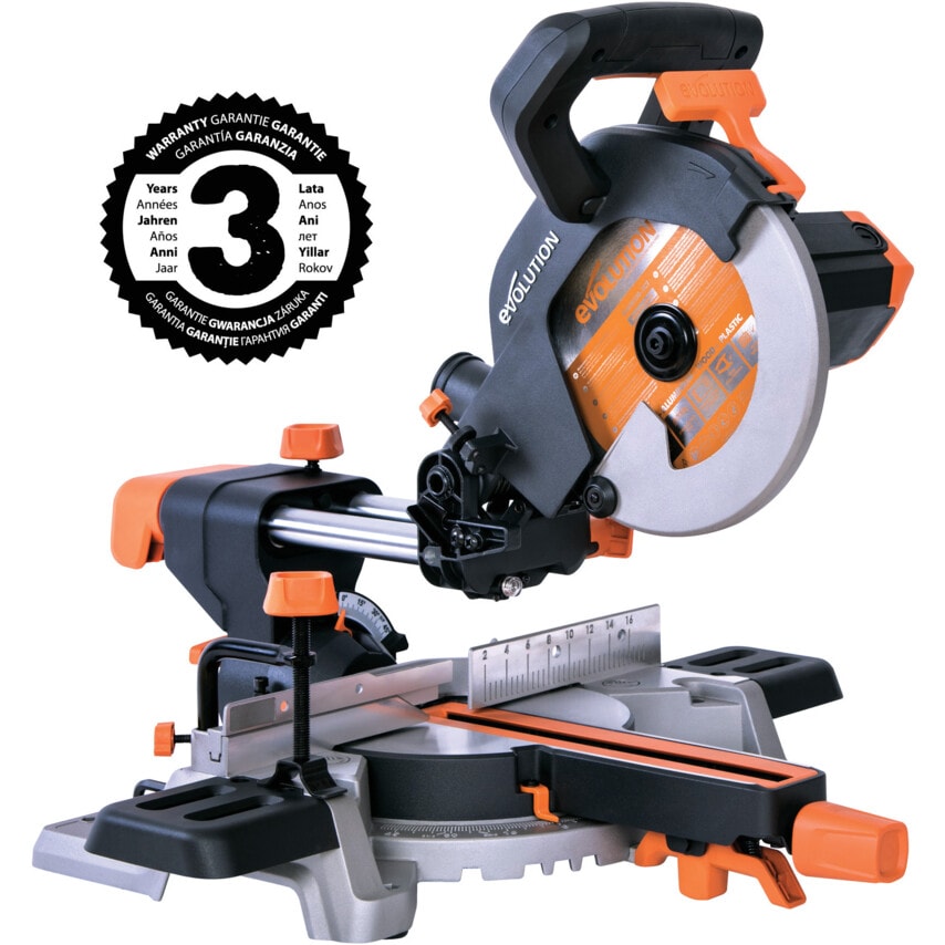 R210SMS+ 210mm Multi-Purpose Single Bevel Sliding Compound Mitre Saw 230V