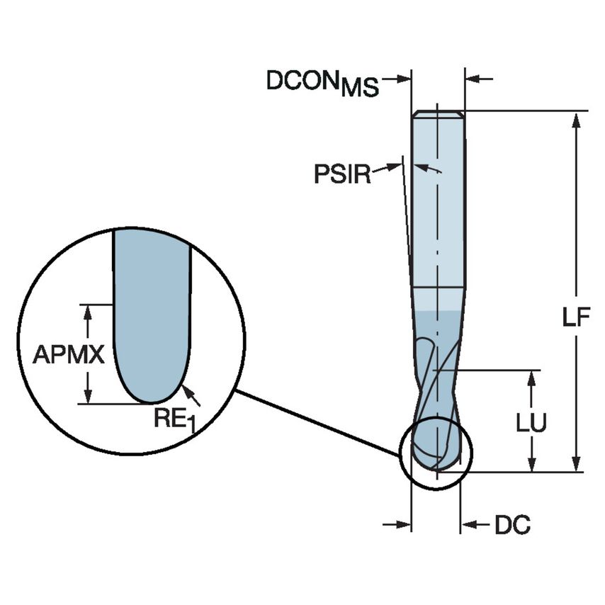 R216.4205030AP05G 1610 Plura End Mill