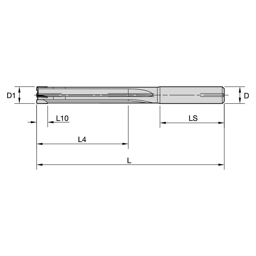 R225A03125H6SF PCD Reamer - 5/16'' H6