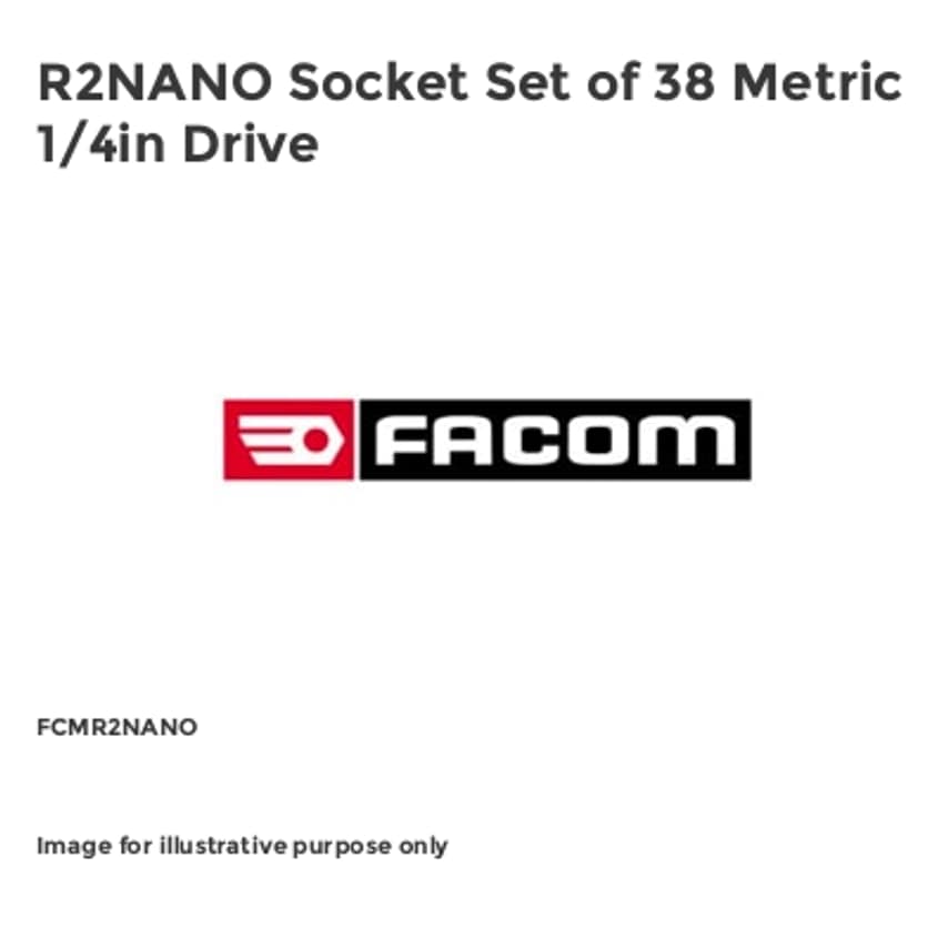 R2NANO Socket Set of 38 Metric 1/4in Drive