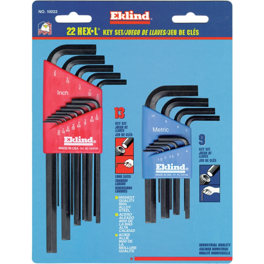 REK10022 Hex L-Key Combi Sets Inholders Imperial Metric 22-KEYS