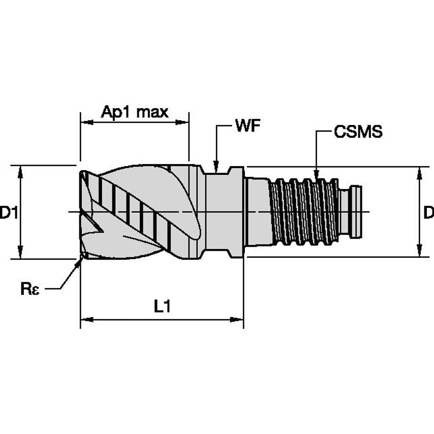 RFDD2000X3AQD End Mill D-l HP RUF 3F 20XDL20