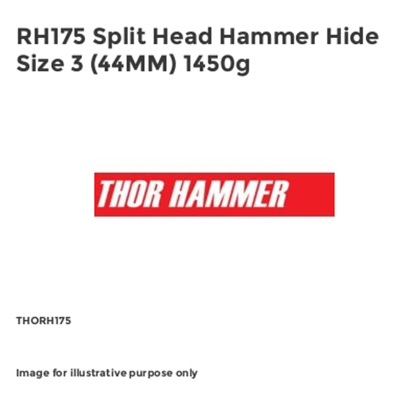 RH175 Split Head Hammer Hide Size 3 (44MM) 1450g THORH175