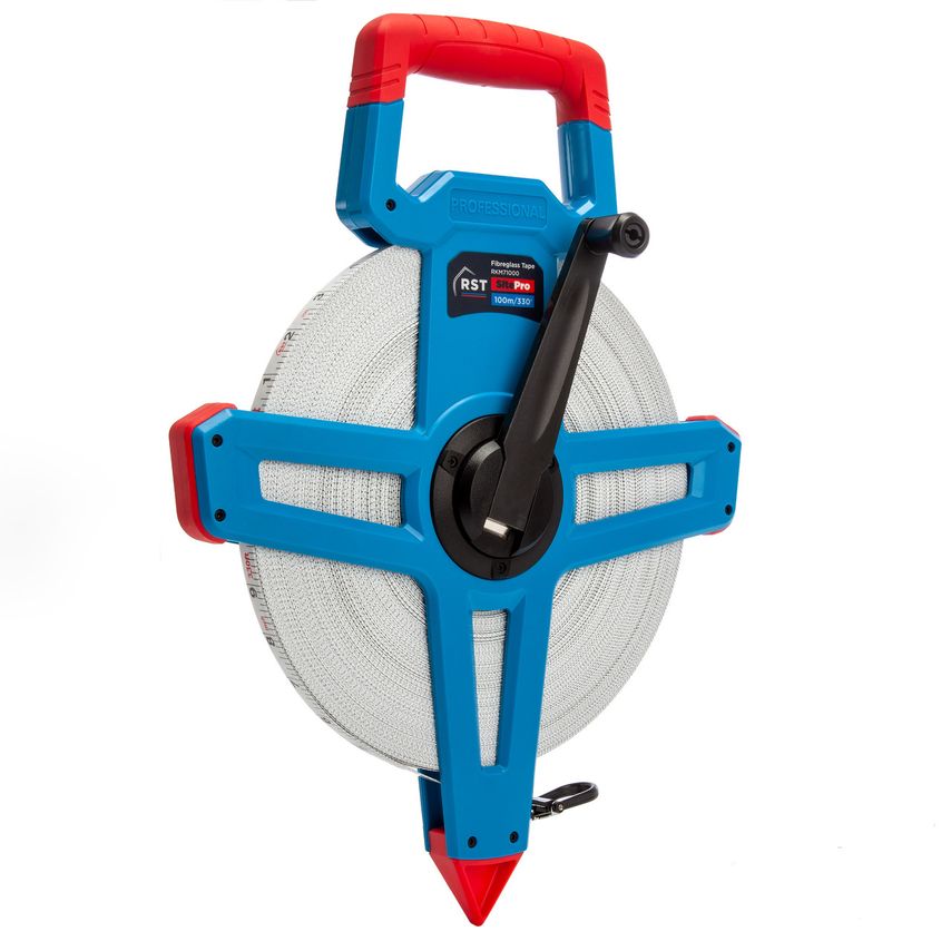 RKM71000 Metric/Imperial Fibreglass Open Framed Tape Measure 100m