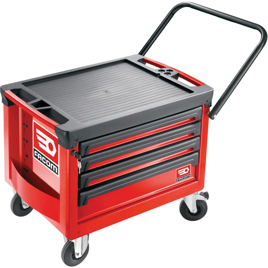 ROLL.M3A Rolling Chest 4 Drawers Red