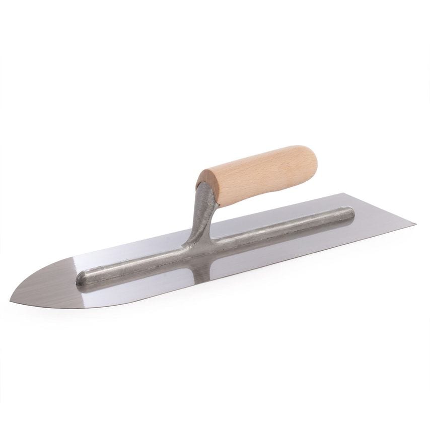 RTR201 Carbon Steel Flooring Trowel with Wooden Handle 16 x 4 1/2in