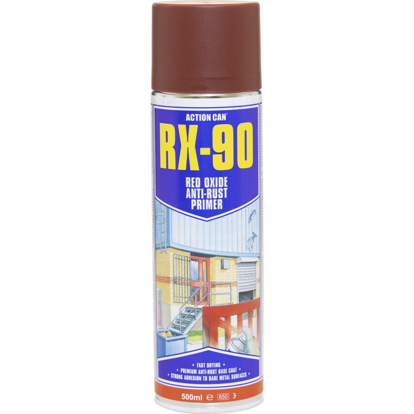 RX-90 Red Oxide Anti-rust Aerosol Primer - 500ML