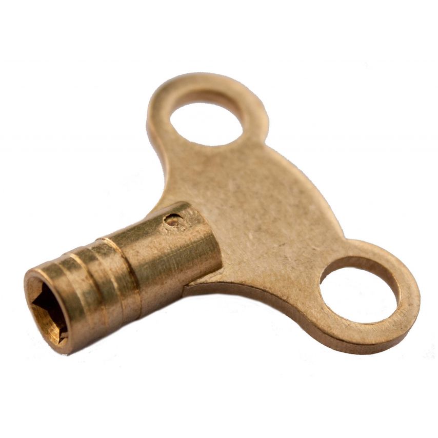 Radiator Key 'Clock' Type Easy Grip Brass