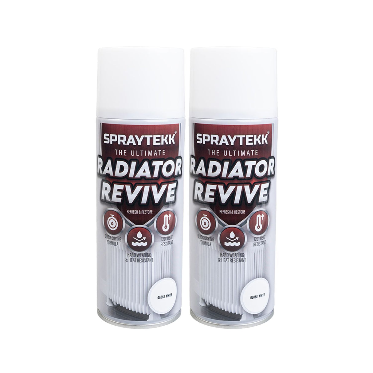 Radiator Paint - Gloss White - 400ml (Double Pack)