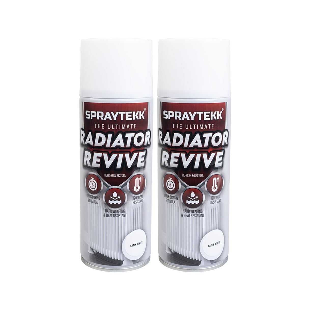 Radiator Paint - Satin White - 400ml (Double Pack)