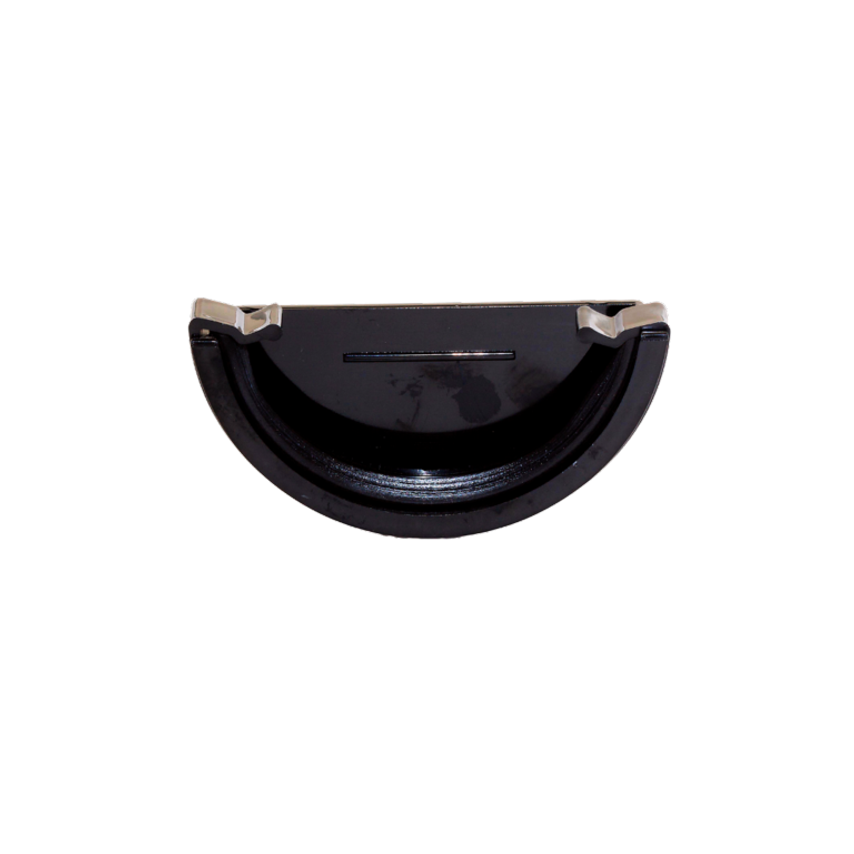 Rainwater Round External Stop End Black 112mm