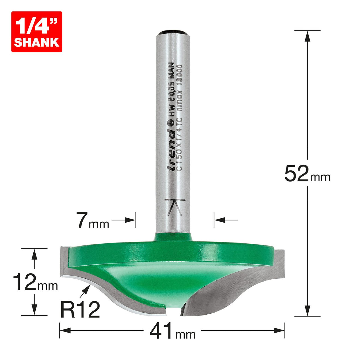 Raised Panel 12mm Radius x 41mm Diameter - C150X1/4TC