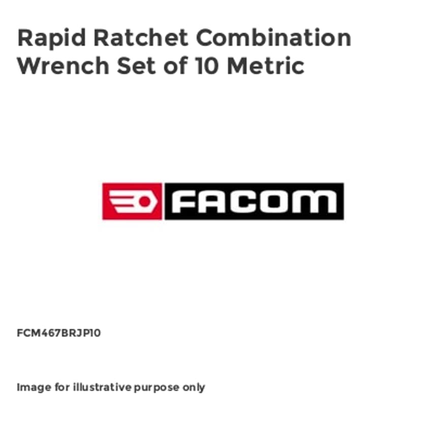 Rapid Ratchet Combination Wrench Set of 10 Metric FCM467BRJP10