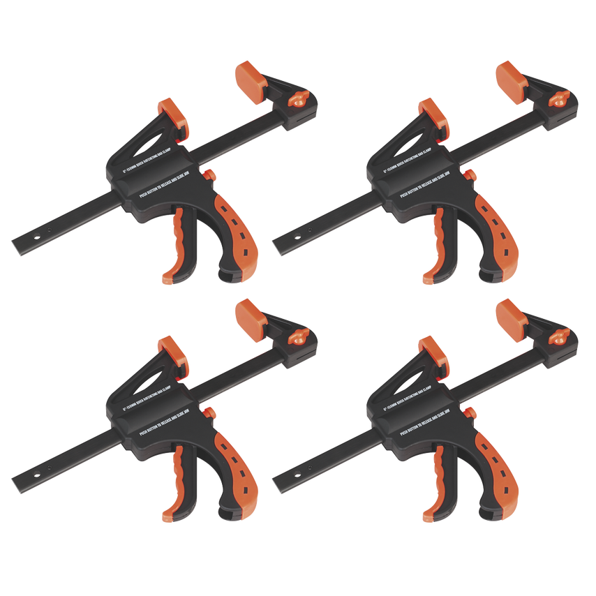 Ratchet Bar Clamp 150mm 4 Piece Set
