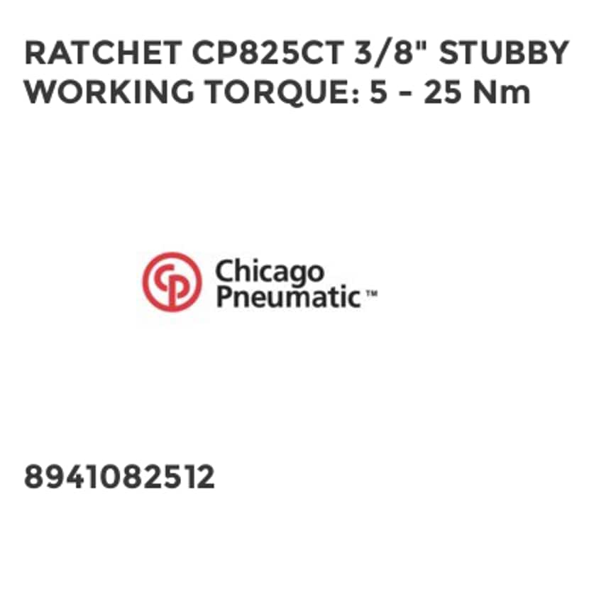 Ratchet CP825CT 3/8" Stubby Working Torque: 5 - 25 NM