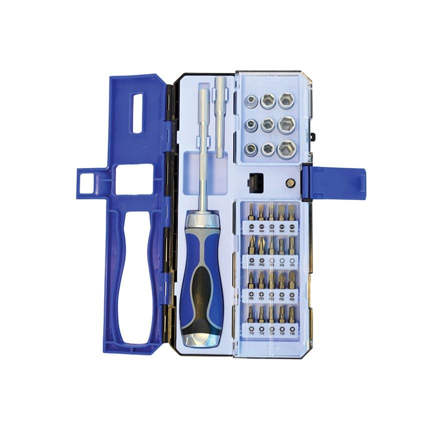 Ratchet Screwdriver & Socket Set, 33 Piece FAISDSET33R