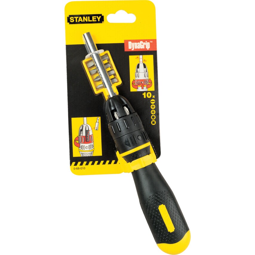 Ratchet Stubby Screwdriver, with 6 Bits