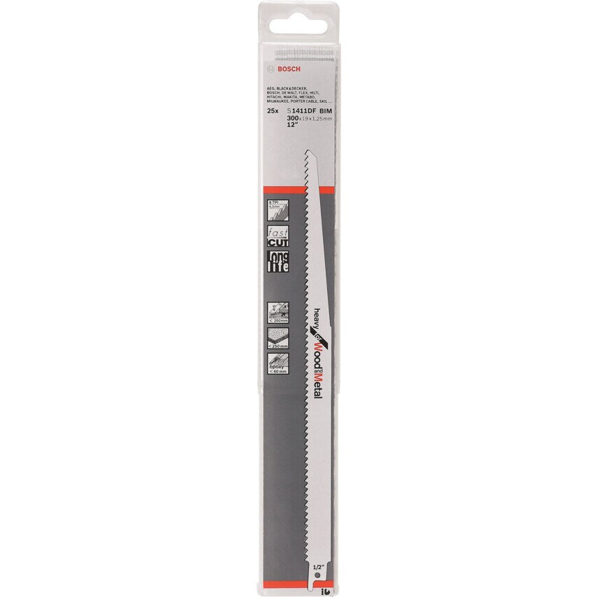 Reciprocating Saw Blades, Bi-metal, for Wood & Metal (Pk-25)