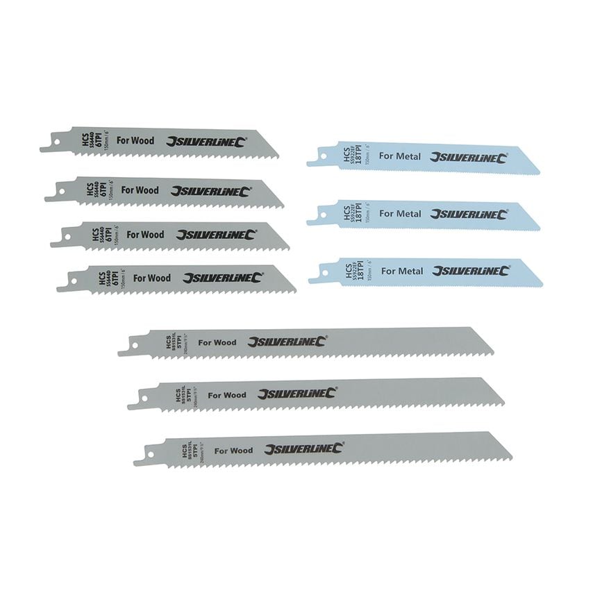 Reciprocating Saw Blades for Wood and Metal - 10 Piece