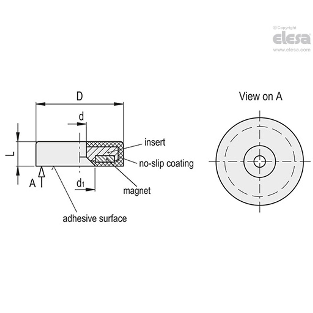 Retaining Magnet-RMJ-ND-43-WT