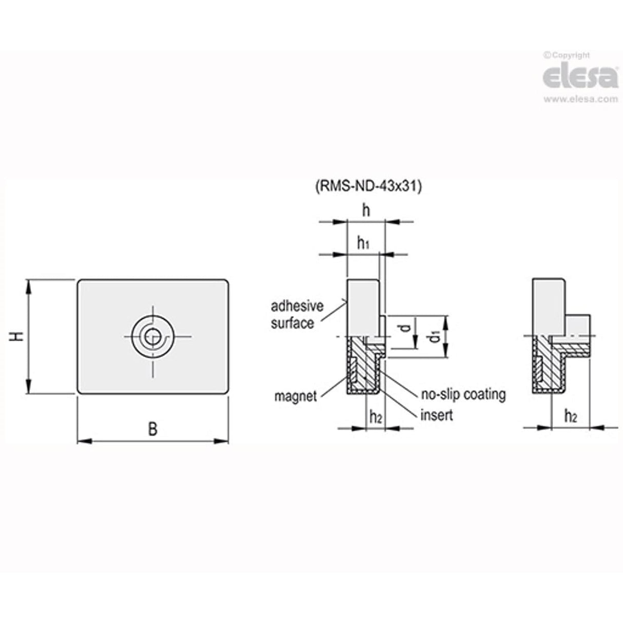 Retaining Magnet-RMS-ND-43X31-1-BK