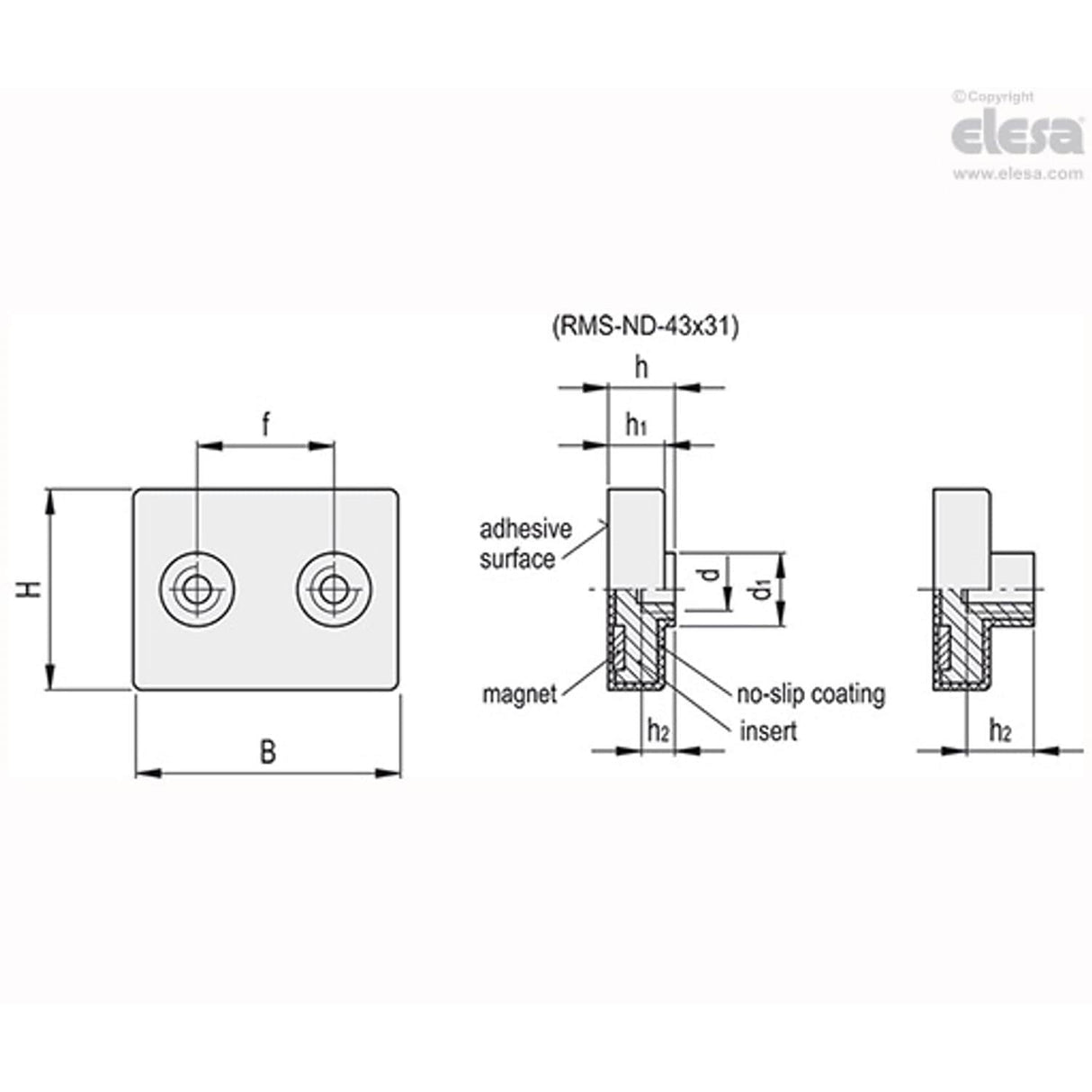 Retaining Magnet-RMS-ND-43X31-2-WT